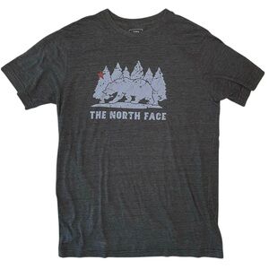 The North Face Gray Short Sleeve Tee with Graphic Design Size Medium